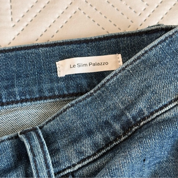 Frame Le Slim Palazzo High Rise Wide Leg Raw Hem Jeans in Crossings Size 25 - Picture 9 of 13